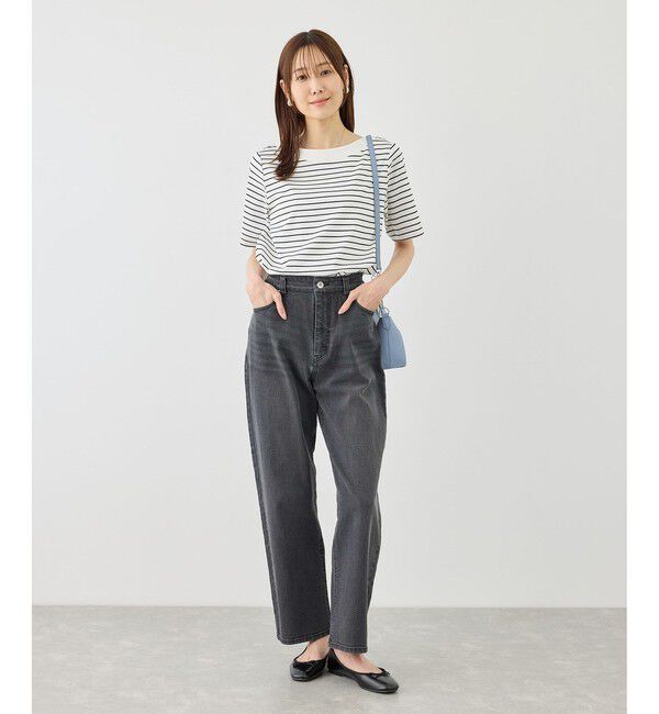 Rope&rsquo;Picnic「60シルケットボートネックハーフスリーブジャケットインナー」|Tシャツ・カットソー|