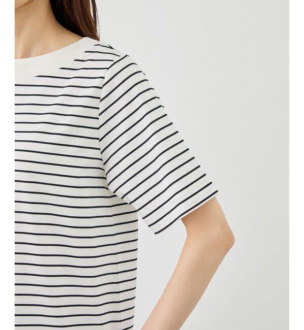 Rope&rsquo;Picnic「60シルケットボートネックハーフスリーブジャケットインナー」|Tシャツ・カットソー|