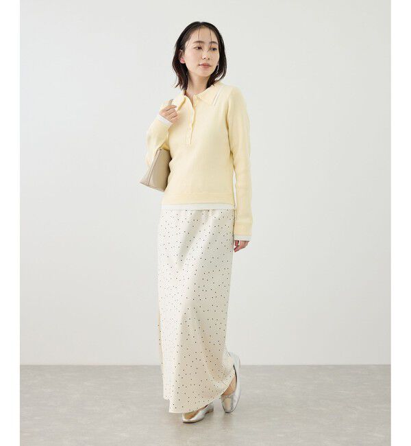 Rope&rsquo;Picnic「細見えバイアスサテンドットスカート」|スカート|