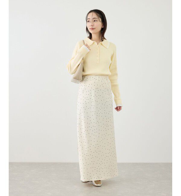 Rope&rsquo;Picnic「細見えバイアスサテンドットスカート」|スカート|