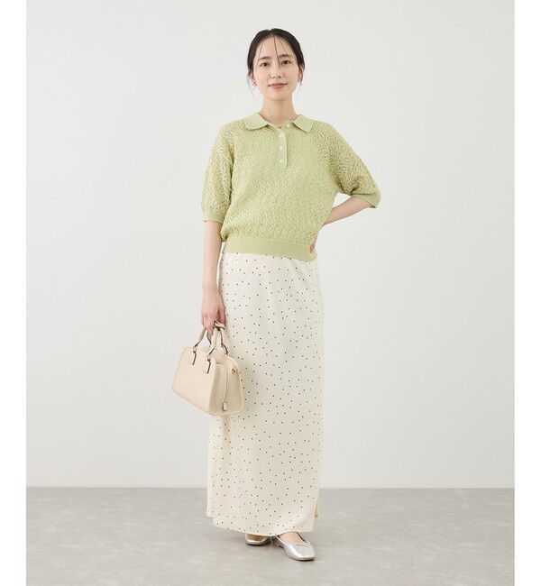 Rope&rsquo;Picnic「細見えバイアスサテンドットスカート」|スカート|
