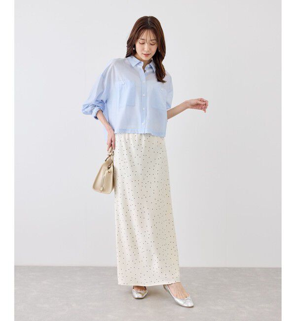 Rope&rsquo;Picnic「細見えバイアスサテンドットスカート」|スカート|