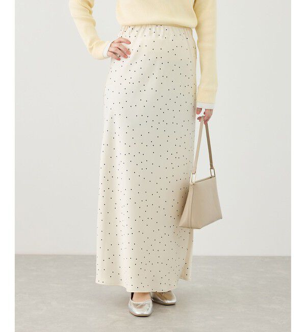 Rope&rsquo;Picnic「細見えバイアスサテンドットスカート」|スカート|