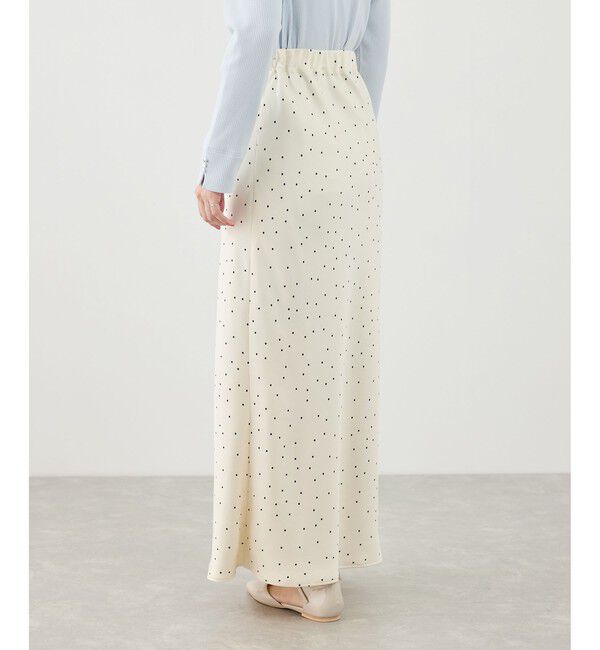 Rope&rsquo;Picnic「細見えバイアスサテンドットスカート」|スカート|