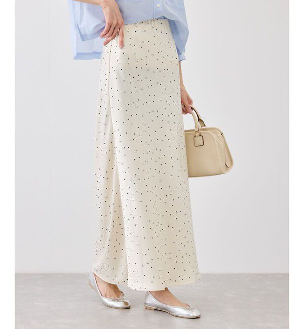 Rope&rsquo;Picnic「細見えバイアスサテンドットスカート」|スカート|