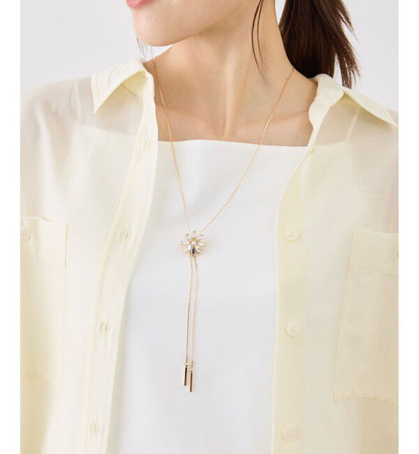 ROPE PICNIC PASSAGE「ビジューフラワースライドラリエットネックレス」|ネックレス|