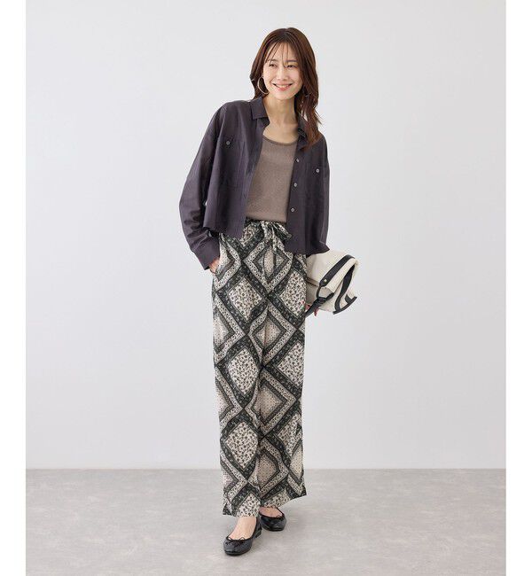 Rope&rsquo;Picnic「スカーフ柄イージーパンツ」|チノ|