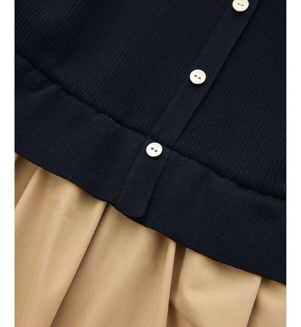 Rope&rsquo;Picnic「メタル釦布帛ドッキングハーフスリーブニットワンピース」|ワンピース|