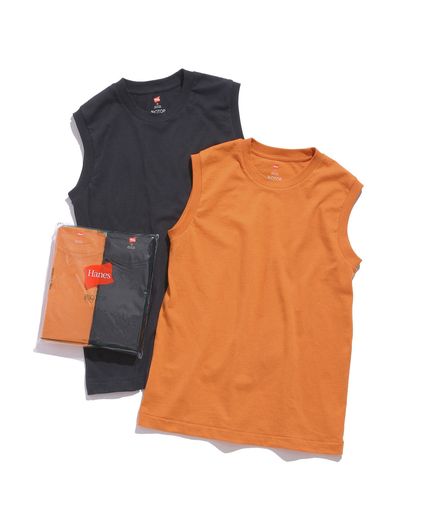 ADAM ET ROPE'「【Hanes for BIOTOP】Sleeveless T-Shirts」|タンクトップ|ネイビー系(41)