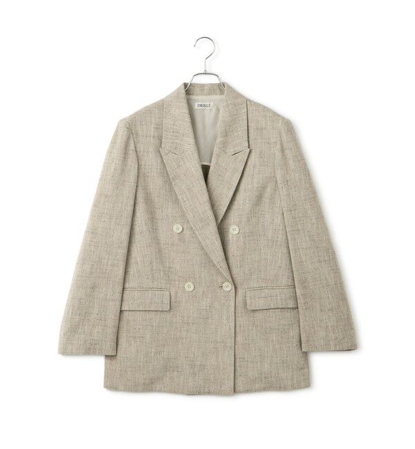 ADAM ET ROPE'「【EMOELLE】シルクネップテーラードジャケット」|テーラードジャケット|