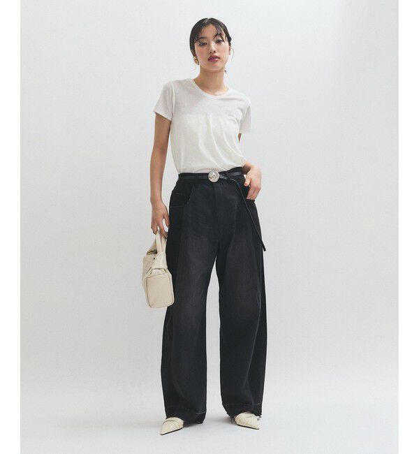 ADAM ET ROPE'「【サステナブル】リメイクライクコントラストデニム」|デニム|