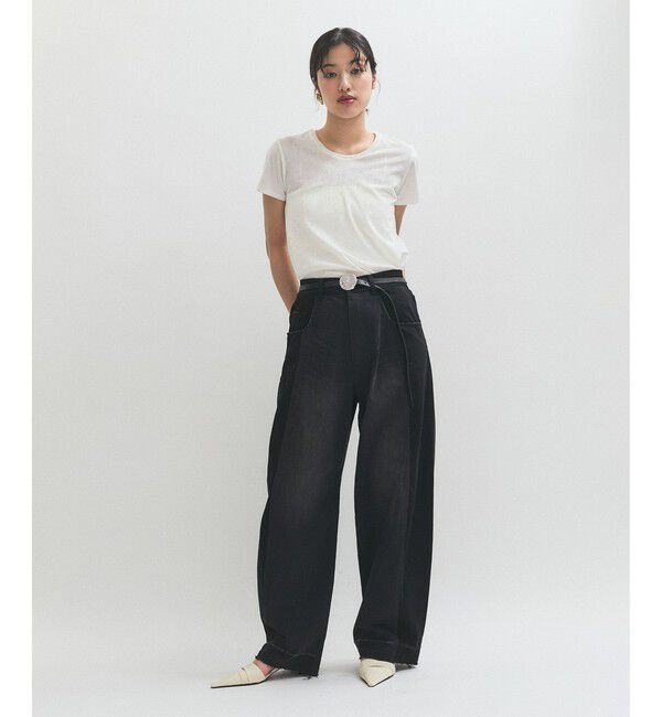 ADAM ET ROPE'「【サステナブル】リメイクライクコントラストデニム」|デニム|