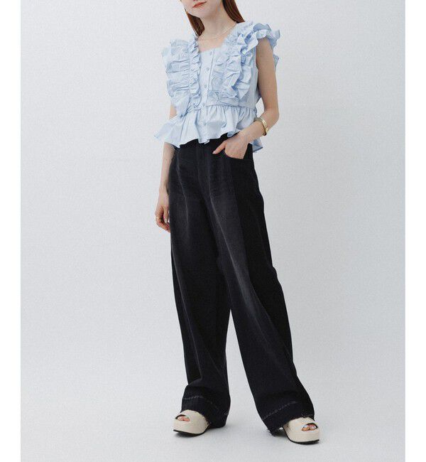 ADAM ET ROPE'「【サステナブル】リメイクライクコントラストデニム」|デニム|