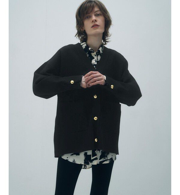 ADAM ET ROPE'「【サステナブル】ロゴボタンミドルカーディガン」|カーディガン|