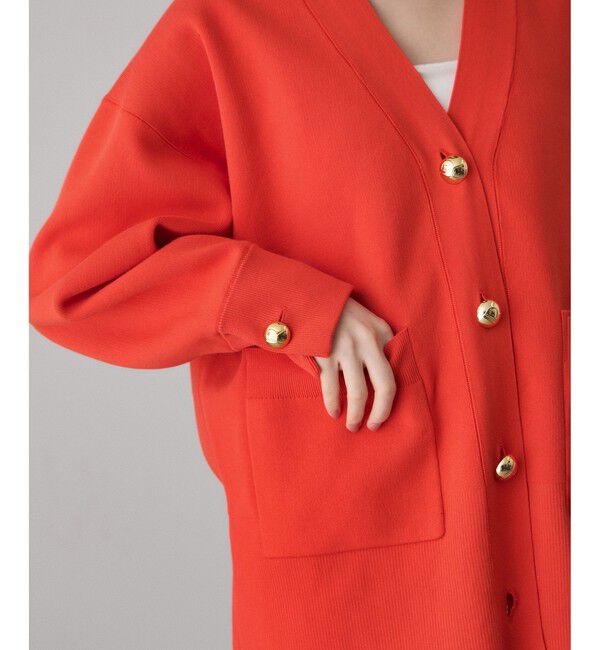 ADAM ET ROPE'「【サステナブル】ロゴボタンミドルカーディガン」|カーディガン|