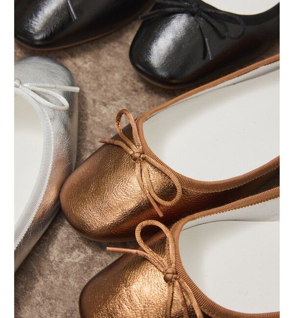 ADAM ET ROPE'「メタリックバレエシューズ」|バレエシューズ|