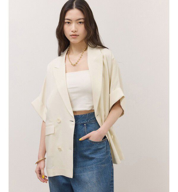 ADAM ET ROPE'「【サステナブル】ショートスリーブシャツジャケット」|テーラードジャケット|キナリ(16)