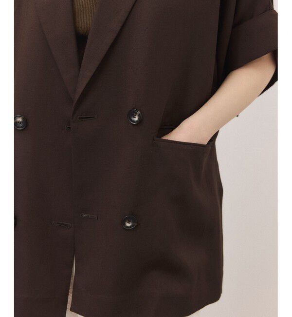 ADAM ET ROPE'「【サステナブル】ショートスリーブシャツジャケット」|テーラードジャケット|