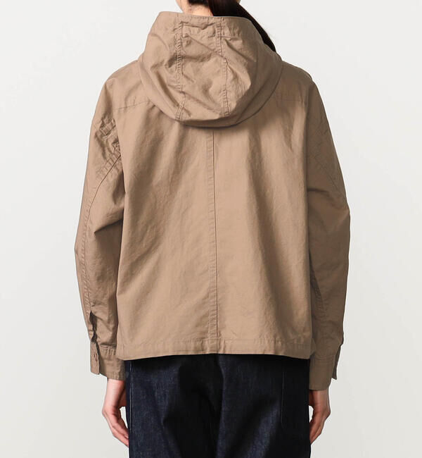 DANTON「DANTON | コットンリネンダンプ ショートフードジャケット WOMEN」|テーラードジャケット|