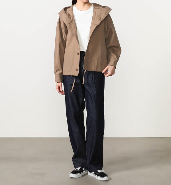 DANTON「DANTON | コットンリネンダンプ ショートフードジャケット WOMEN」|テーラードジャケット|