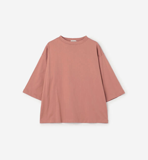 handvaerk「handvaerk | 60/2 ボトルネックTシャツ SOLID WOMEN」|Tシャツ・カットソー|PINK系1