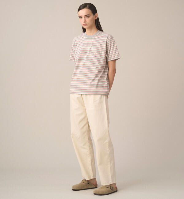 DANTON「DANTON | マルチボーダー ポケットクルーネックTシャツ WOMEN」|Tシャツ・カットソー|