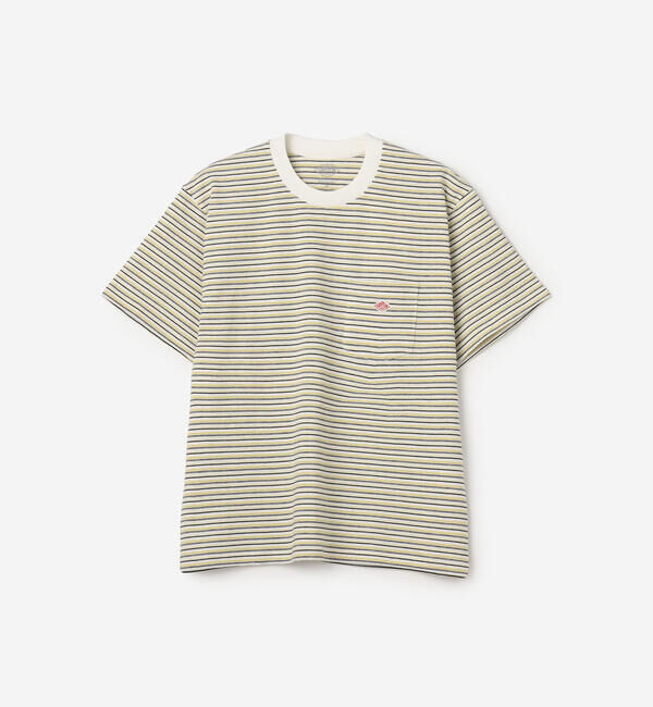 DANTON「DANTON | マルチボーダー ポケットクルーネックTシャツ WOMEN」|Tシャツ・カットソー|