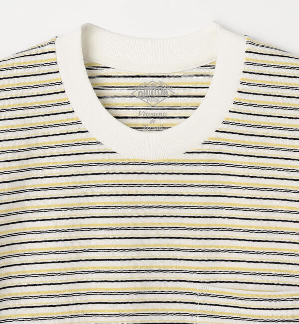 DANTON「DANTON | マルチボーダー ポケットクルーネックTシャツ WOMEN」|Tシャツ・カットソー|