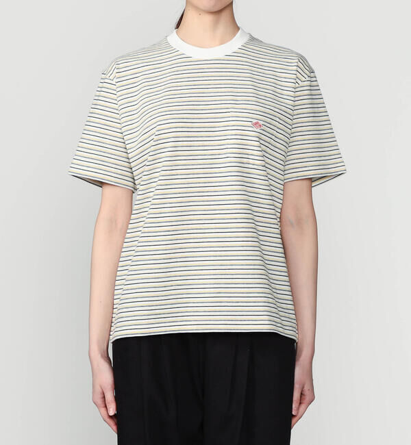 DANTON「DANTON | マルチボーダー ポケットクルーネックTシャツ WOMEN」|Tシャツ・カットソー|
