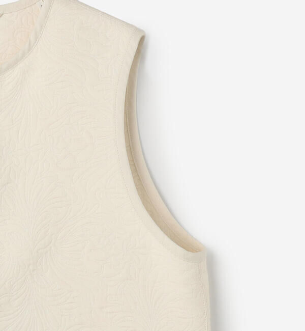 ORCIVAL「ORCIVAL | コットンポリジャカード トリミングベスト WOMEN」|ダウンベスト・ベスト|