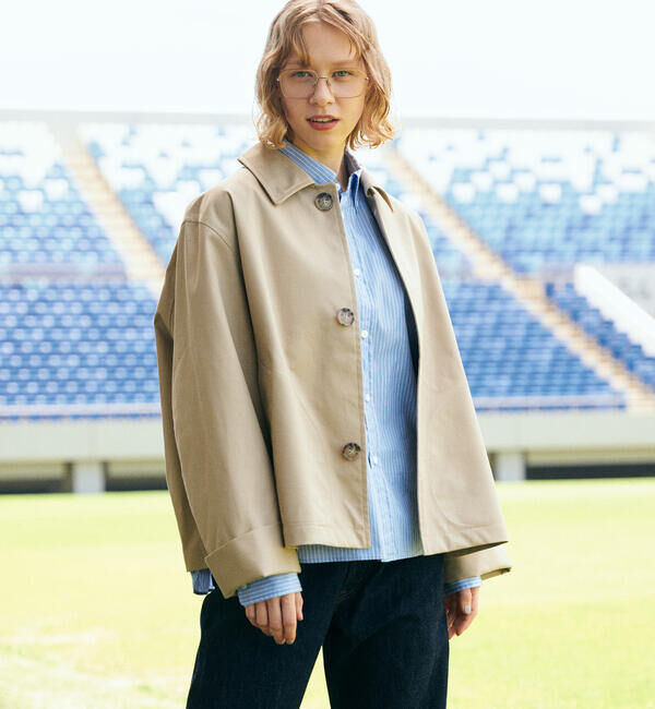 GYMPHLEX「Gymphlex | コットンギャバジン ショートコート WOMEN」|ステンカラーコート|