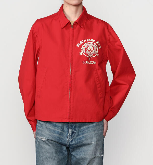  「WHITESVILLE | コットンポプリン スポーツジャケット WOMEN」|テーラードジャケット|RED