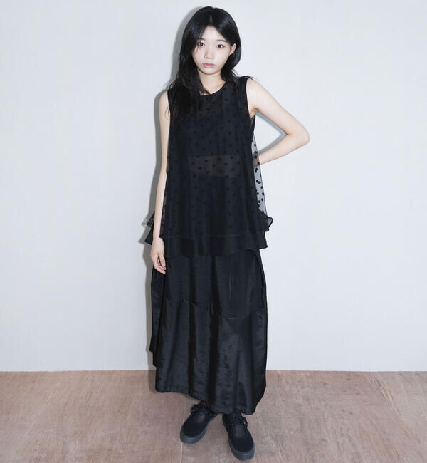  「eunoia | チューリップ コンビ ロングスカート WOMEN」|スカート|