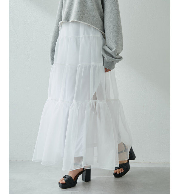  「オーガンジーボリュームスカート」|スカート|