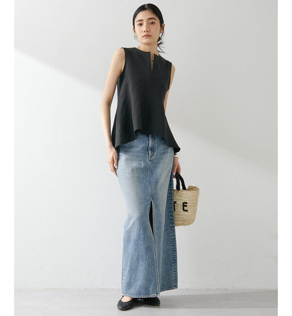  「デニムスリットスカート」|スカート|