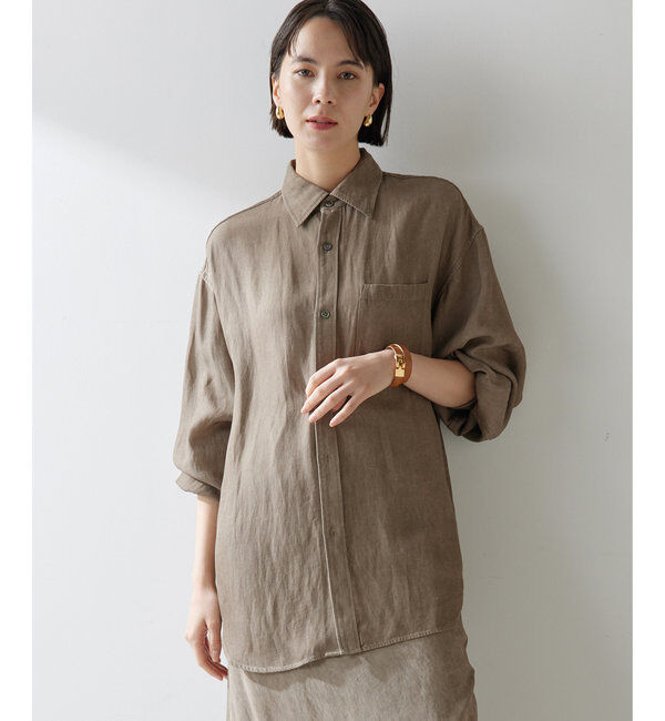  「ツイル顔料染めオーバーシャツ」|シャツ・ブラウス|モカ
