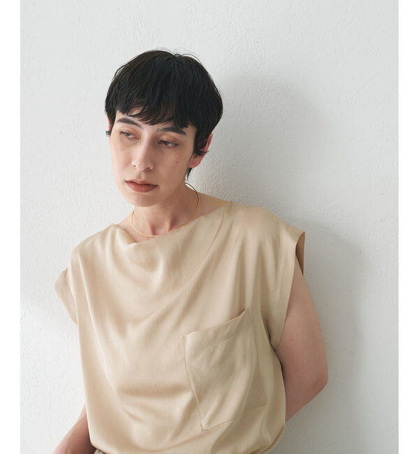  「サテンワッシャーノースリーブブラウス」|シャツ・ブラウス|