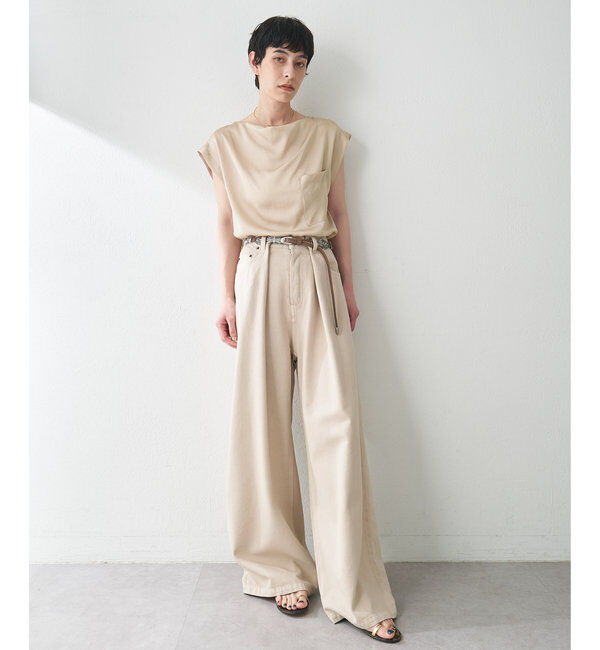  「サテンワッシャーノースリーブブラウス」|シャツ・ブラウス|