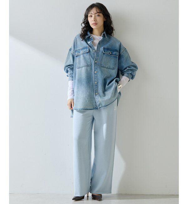  「ロゴ裏毛ワイドパンツ」|チノ|