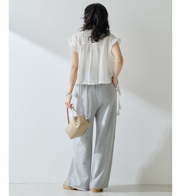  「ロゴ裏毛ワイドパンツ」|チノ|