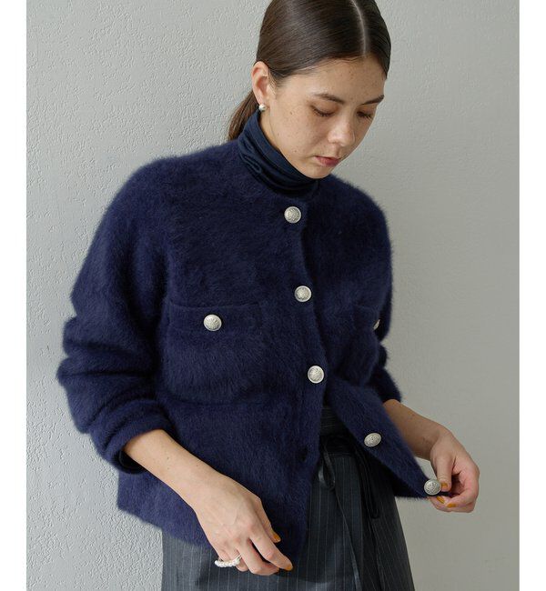  「ファーボタンジャケット」|ニット・セーター|
