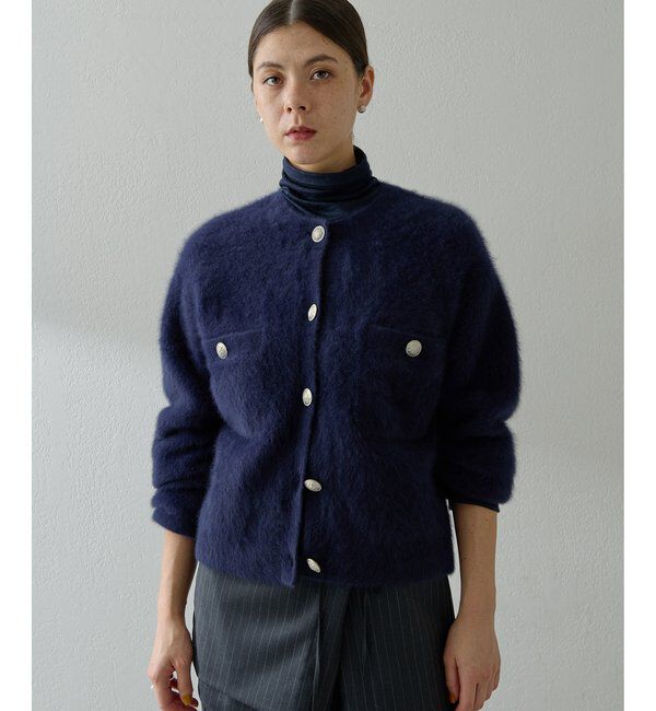  「ファーボタンジャケット」|ニット・セーター|