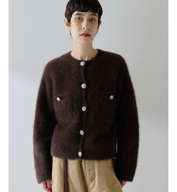  「ファーボタンジャケット」|ニット・セーター|