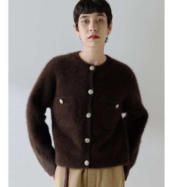  「ファーボタンジャケット」|ニット・セーター|