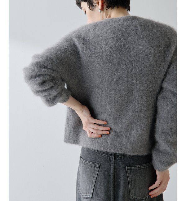  「ファーボタンジャケット」|ニット・セーター|