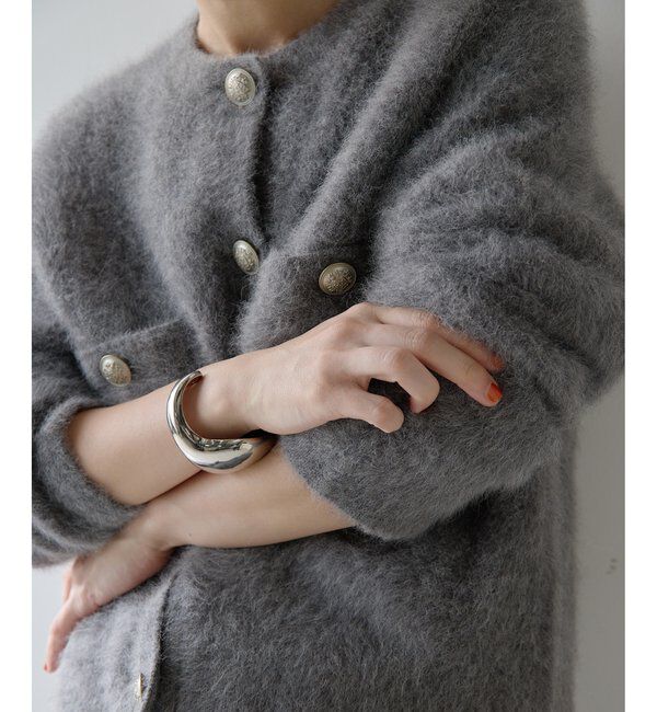  「ファーボタンジャケット」|ニット・セーター|