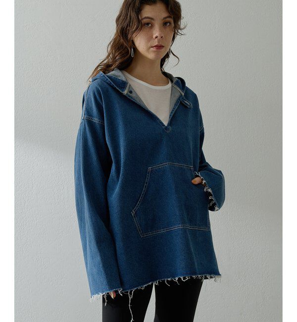  「【インフルエンサーコラボ】デニムフーディー」|シャツ・ブラウス|