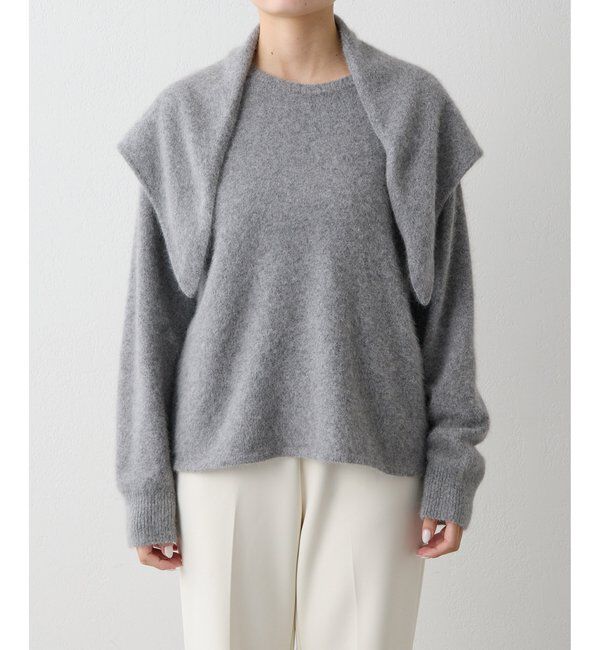 THE PAUSE「【THE PAUSE】ファーニットスカーフSET プルオーバー」|ニット・セーター|