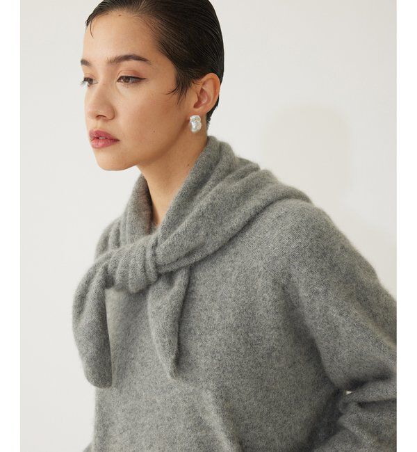 THE PAUSE「【THE PAUSE】ファーニットスカーフSET プルオーバー」|ニット・セーター|