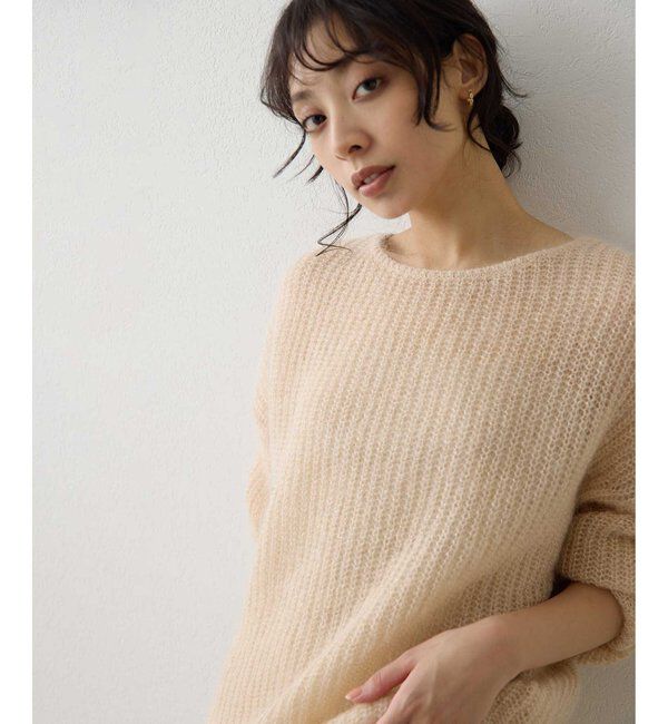  「ラメモヘヤニットプルオーバー」|ニット・セーター|
